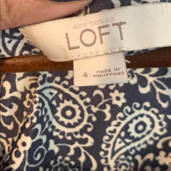 Loft Navy Blue and White Paisley Romper - Picture 5 of 8